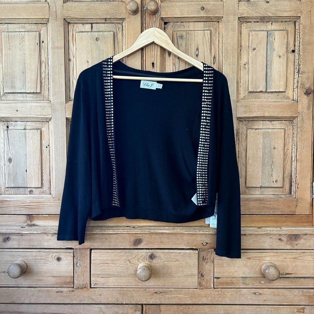 NWT Eliza J. XL Black Bedazzled Cardigan Sweater -‎ Slight Flaws